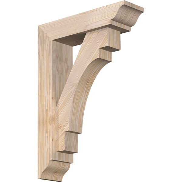 Ekena Millwork Merced Traditional Smooth Bracket w/ Offset Brace, Douglas Fir, 5 1/2"W x 20"D x 28"H BKT0604X20X28MRC01SDF - main